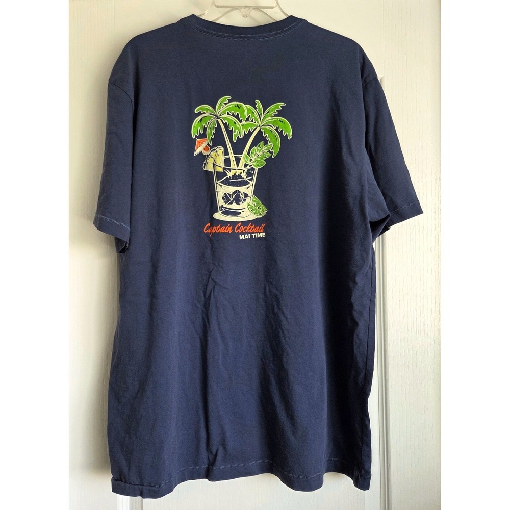 VTG Sgl Stch Toes on the Nose Captain‎ Cocktail Mai Time Graphic T-Shirt Sz XXL
